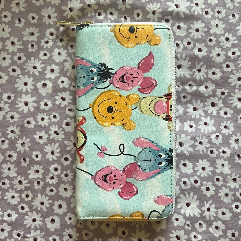 Loungefly Disney Winnie The Pooh Balloon Friends Zip Around Faux Leather Wallet